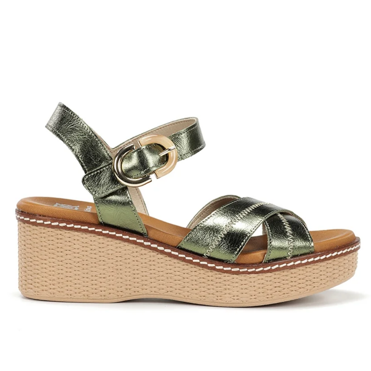 Dorking By Fluchos Nido D9640 Sandals Leather Laminado Oliva
