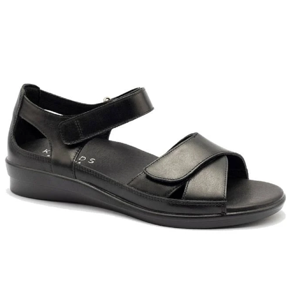 Klouds Tasha Plain Leather Sandal Black