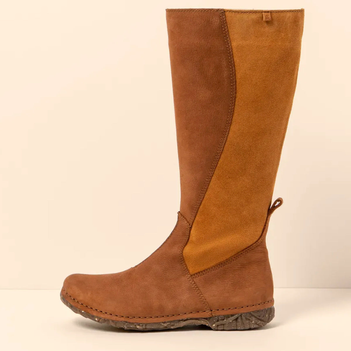 N5474 Boots Pleasant Leather Silk Suede Wood