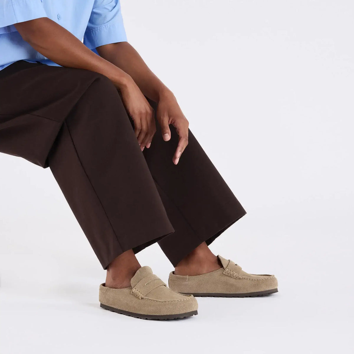 Naples Suede Leather Regular Fit Wrapped Taupe