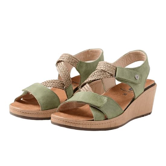 Wolky La Jolla Sandal Leather Olive Sandals Wolky 