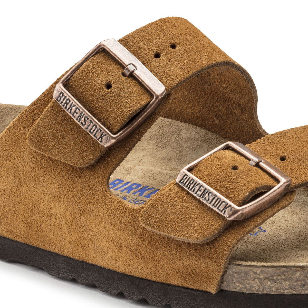 Birkenstock Classic, Arizona, Suede Leather, Soft-Footbed, Regular Fit, Mink Sandals Birkenstock 