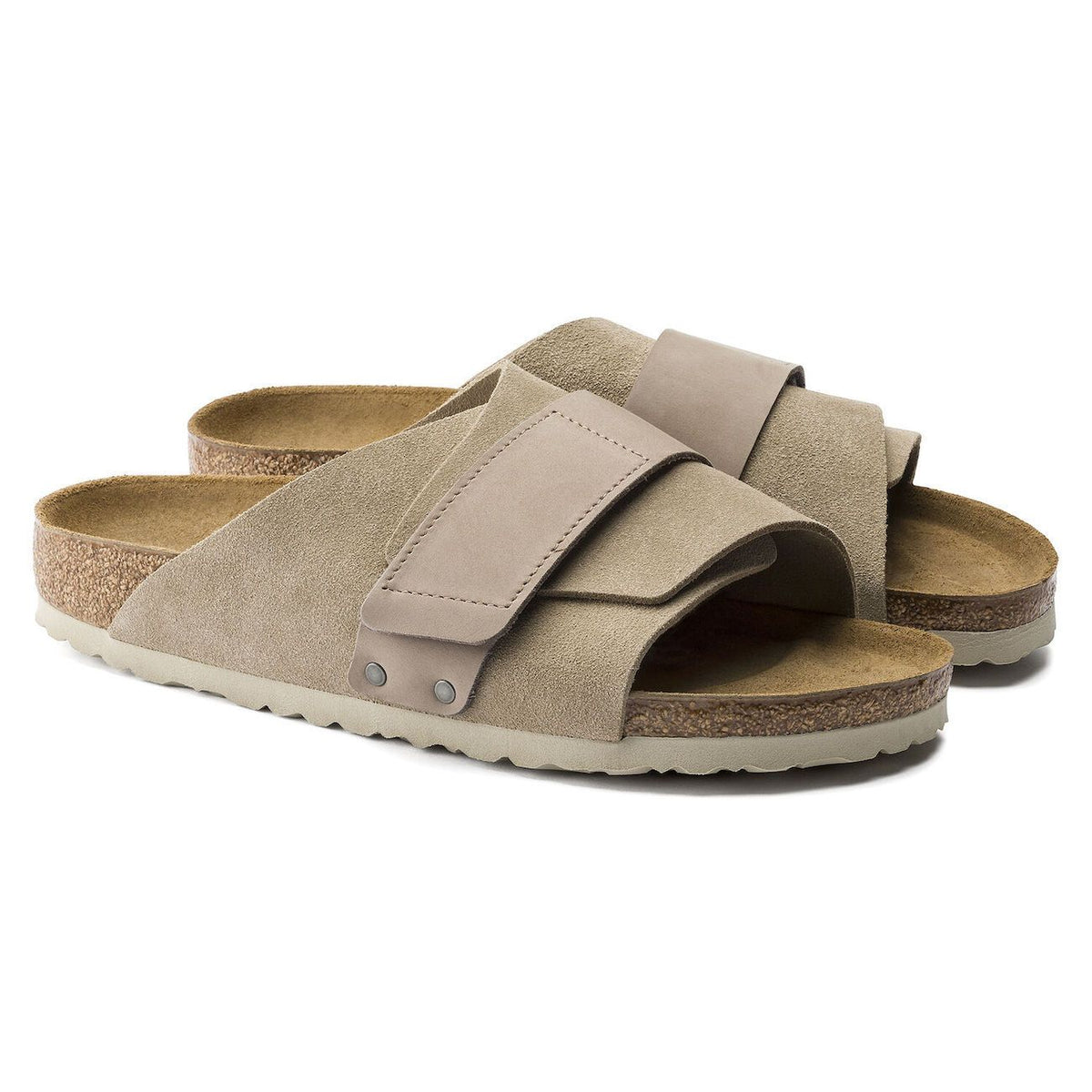Birkenstock Seasonal, Kyoto, Suede Leather/Microfibre, Regular Fit, Taupe Sandals Birkenstock Seasonal 