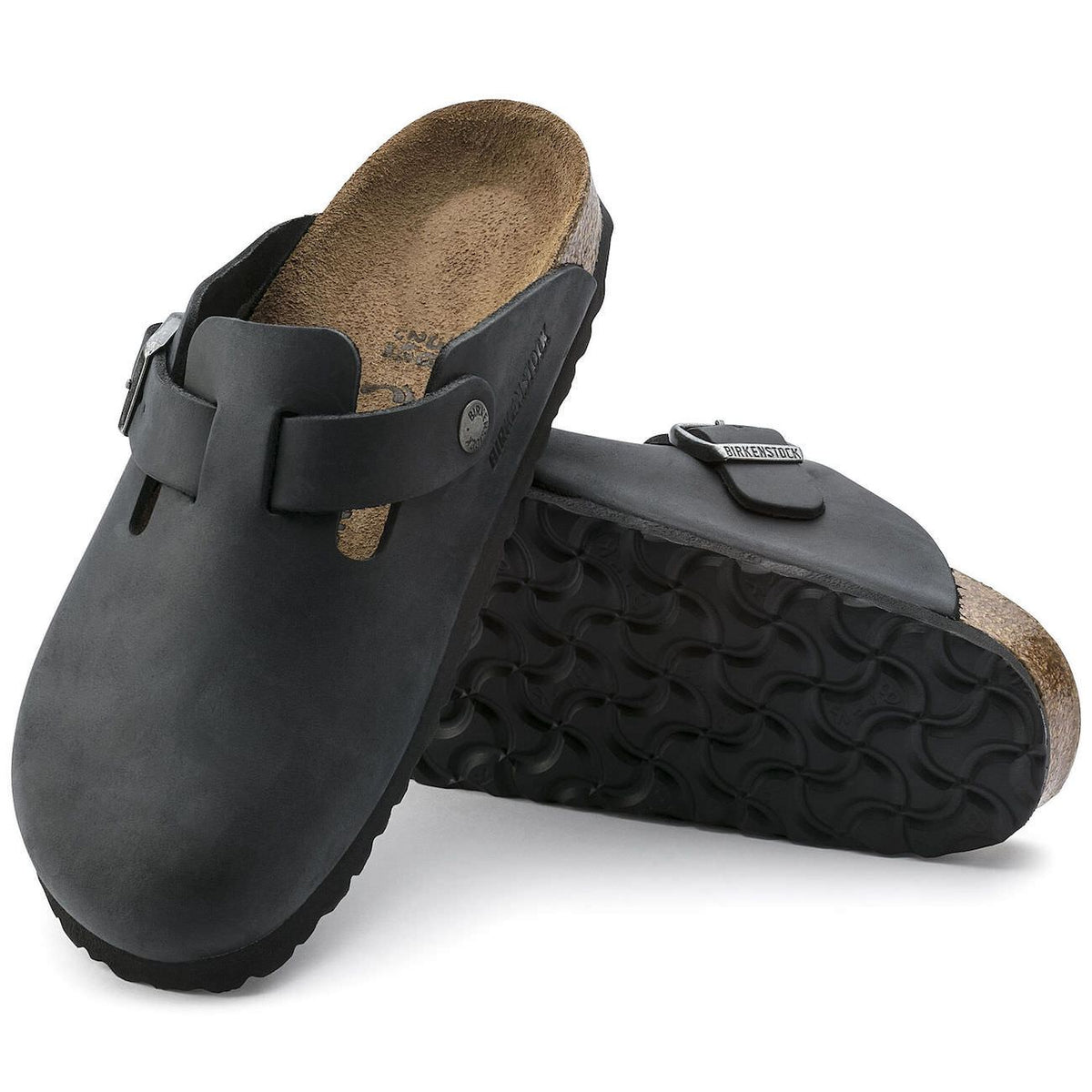 Birkenstock Classic, Boston, Regular Fit, Oiled Leather, Black Clogs Birkenstock Classic 