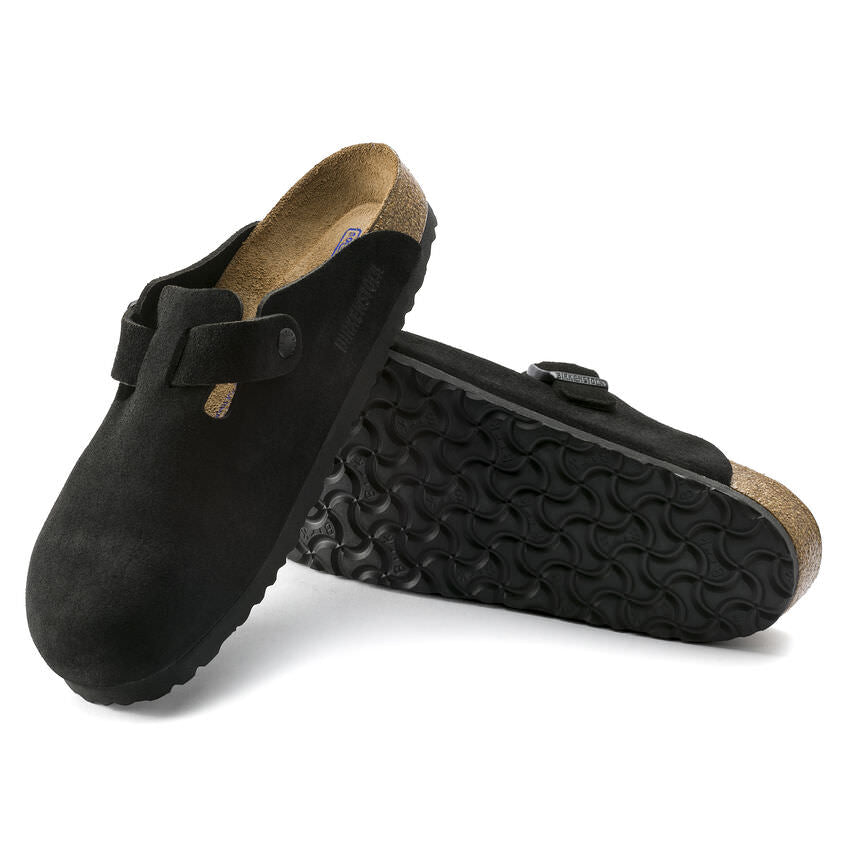 Birkenstock Boston, Regular Fit, Soft Footbed, Suede Leather, Black Clogs Birkenstock Classic 