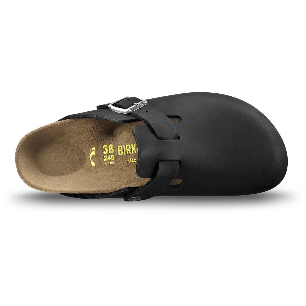 Birkenstock Classic, Boston, Regular Fit, Oiled Leather, Black Clogs Birkenstock Classic 