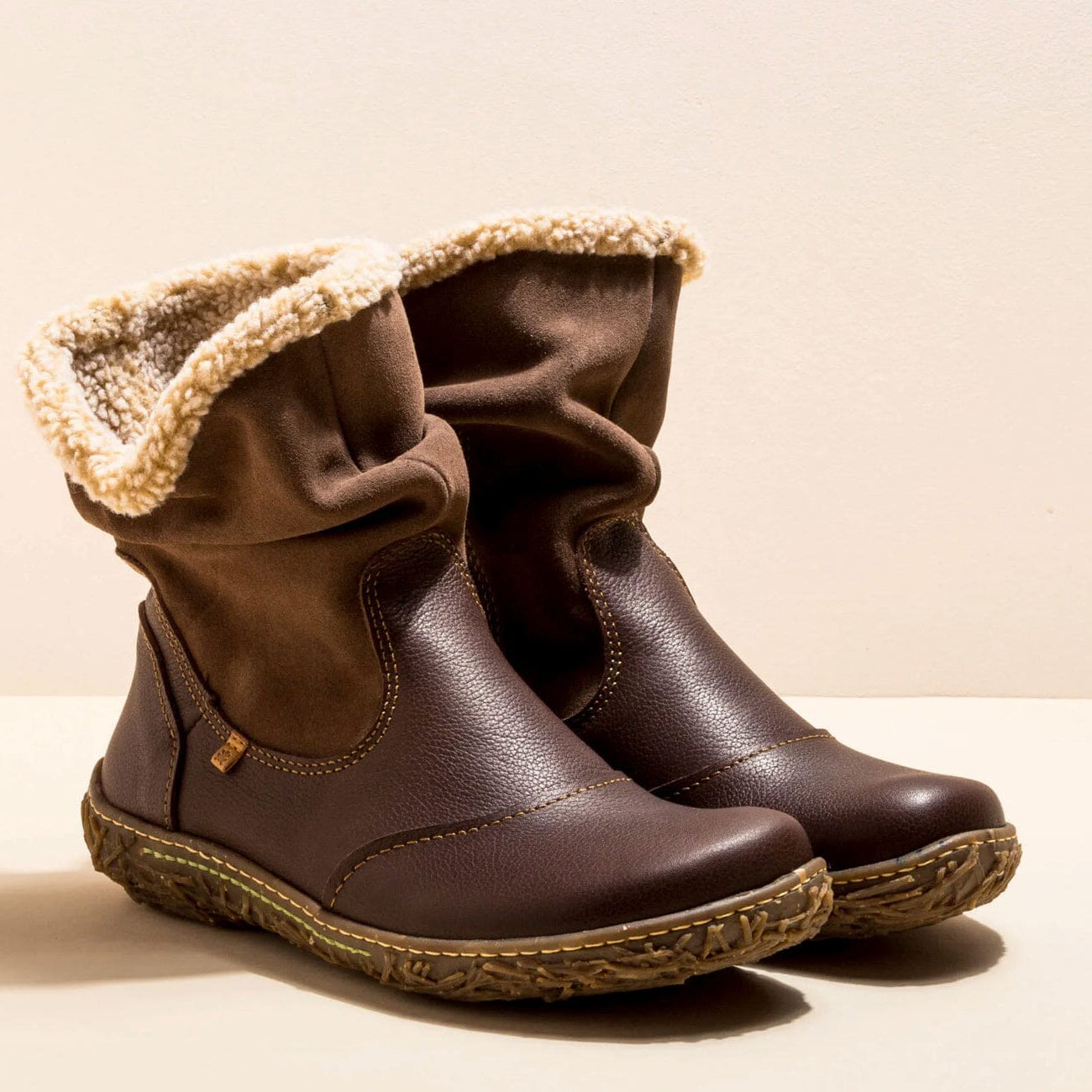 El Naturalista NIDO ELLA Boot Natural Grain Leather Brown Sole