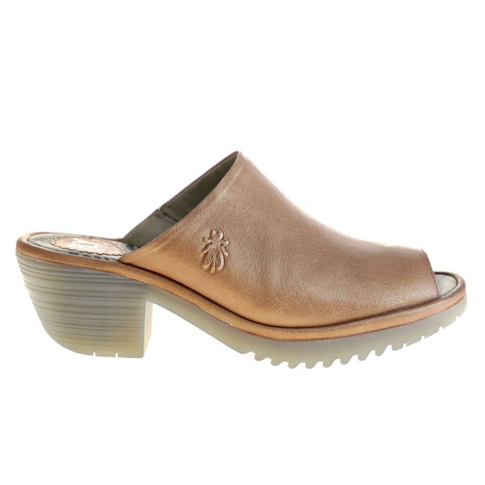 Fly London, Wony, Mule, Leather, Tan Sandals Fly London 