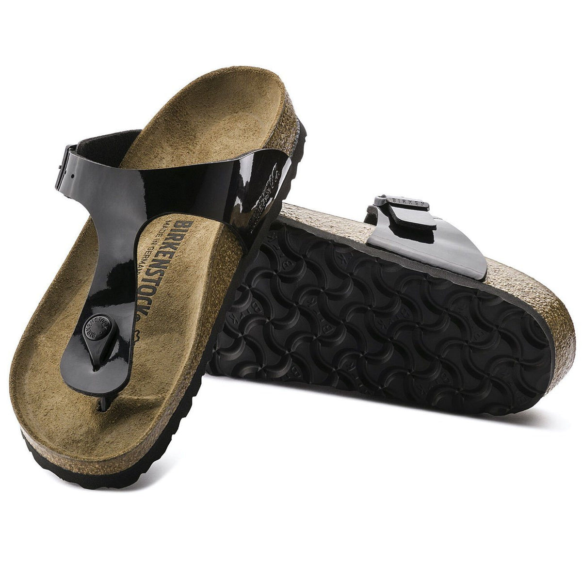 Birkenstock Classic, Gizeh, Regular Fit, Birko-Flor, Black Patent Sandals Birkenstock Classic 