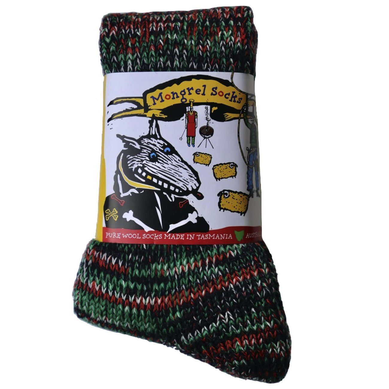 Pure Merino Wool Mongrel Socks, Mistletoe Socks Mongrel Socks Mistletoe Small 